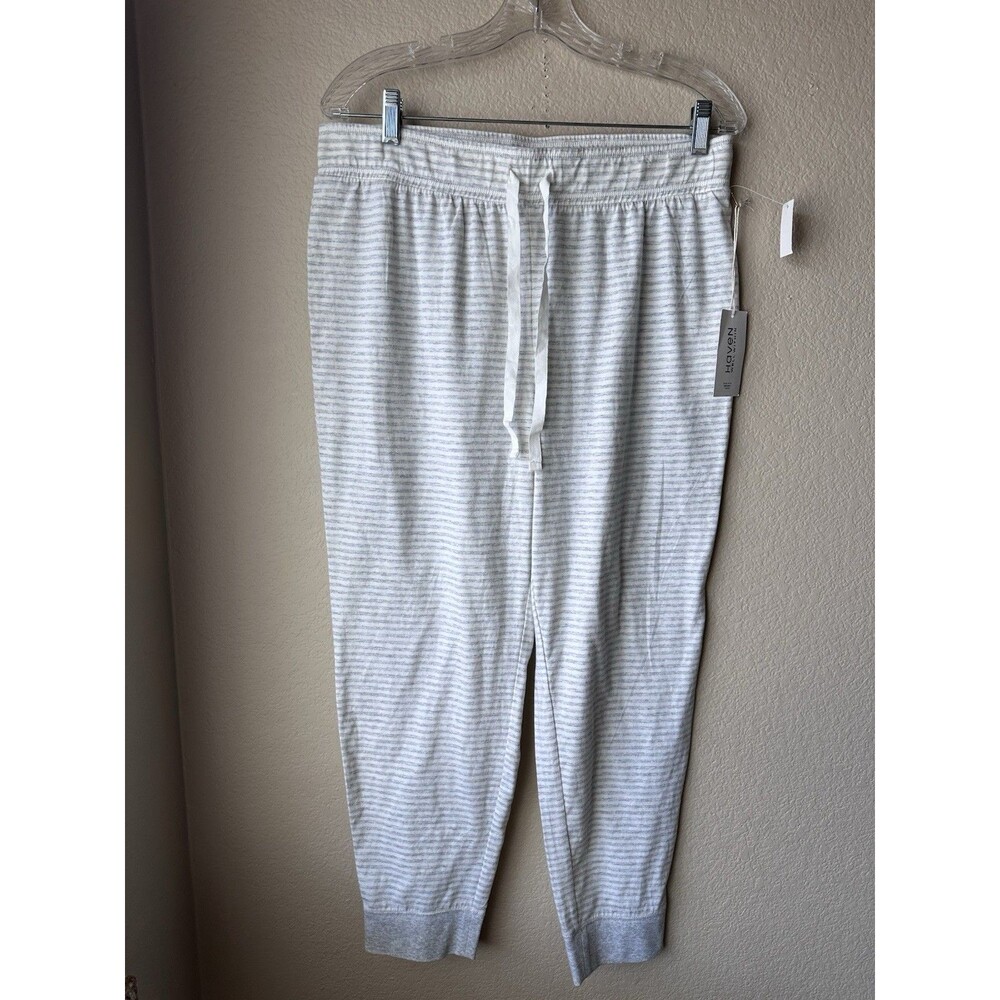 Haven Well Within Pajama Pants Gray Striped Women’s Large Organic Cotton NWT